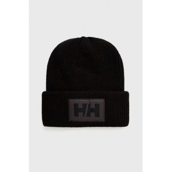 Helly Hansen căciulă HH BOX BEANIE culoarea negru, din tricot gros 53648