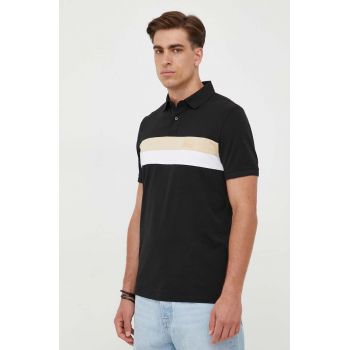 Karl Lagerfeld tricou polo barbati, culoarea negru, modelator ieftin