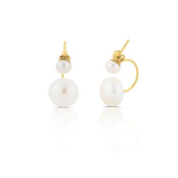 Cercei Dublii din aur 14k Double Pearls