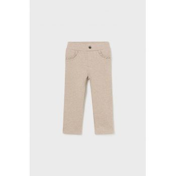 Mayoral pantaloni bebe culoarea bej, neted