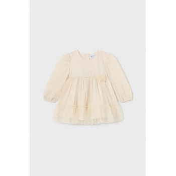 Mayoral rochie bebe culoarea bej, mini, evazati