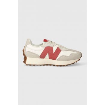 New Balance sneakers din piele întoarsă U327LV culoarea alb