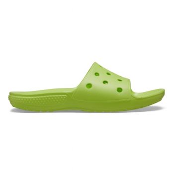 Papuci Kid's Classic Crocs Slide Verde - Limeade de firma originali