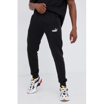 Puma pantaloni barbati, culoarea negru, cu imprimeu