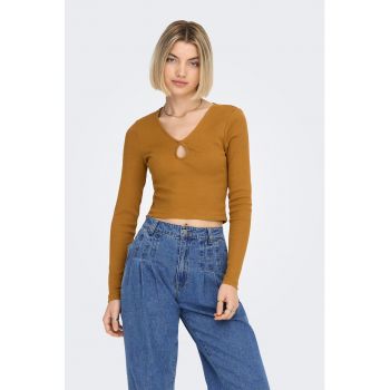 Bluza crop cu decolteu in V la reducere