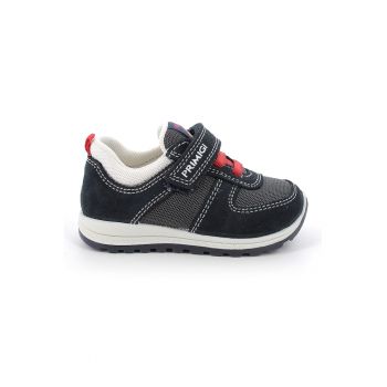 Pantofi sport cu velcro si garnituri de piele intoarsa