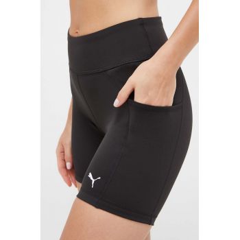 Puma pantaloni scurți de antrenament Fit culoarea negru, neted, high waist