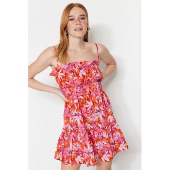 Rochie evazata cu imprimeu floral