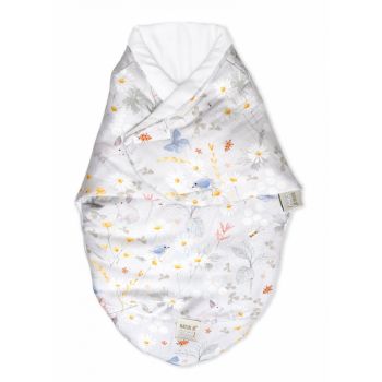 Sistem de infasare bambus inchidere velcro Baby swaddle Lunca gri + cadou rucsacel