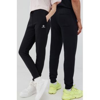 Converse pantaloni de trening culoarea negru, neted