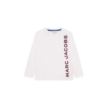 Marc Jacobs longsleeve din bumbac pentru copii culoarea alb, cu imprimeu