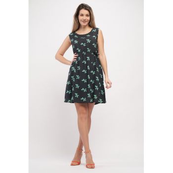 Rochie evazata cu imprimeu floral