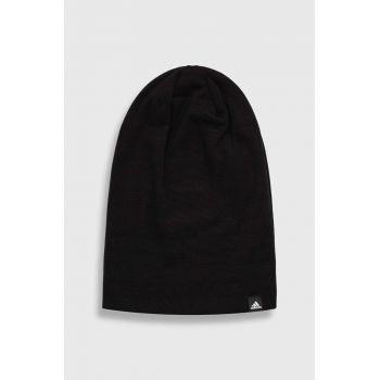 adidas șapcă culoarea negru, din tesatura neteda