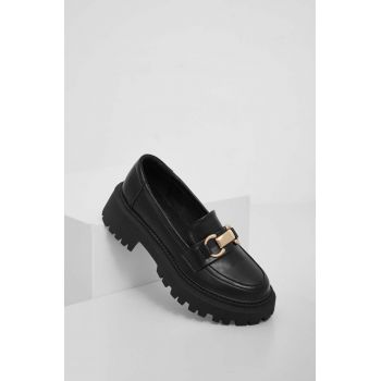 Answear Lab mocasini femei, culoarea negru, cu toc plat