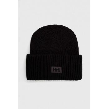 Helly Hansen căciulă HH RIB BEANIE culoarea negru, din tricot gros 54020