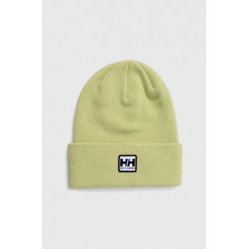 Helly Hansen caciula culoarea verde, din tricot gros