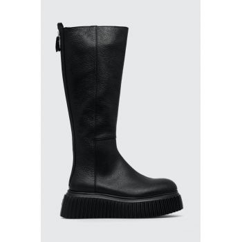 AGL ghete de piele MILAGROS BOOT femei, culoarea negru, cu platforma, D751560PGKI0121013