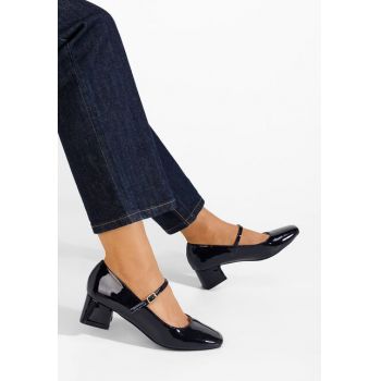 Pantofi cu toc gros Yoselin navy