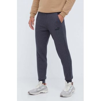 Puma pantaloni barbati, culoarea gri, cu imprimeu