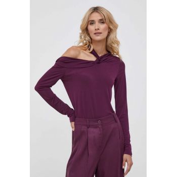 Sisley bluza femei, culoarea violet, neted