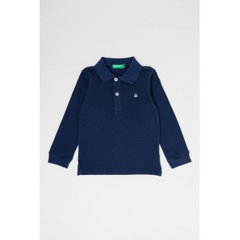 Bluza polo din pique de bumbac organic