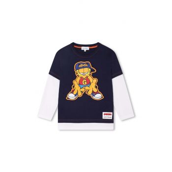 Marc Jacobs longsleeve din bumbac pentru copii x Garfield culoarea albastru marin, cu imprimeu