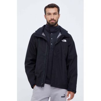 The North Face geaca barbati, culoarea negru, de tranzitie ieftina