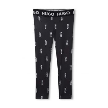 HUGO leggins copii culoarea negru, modelator