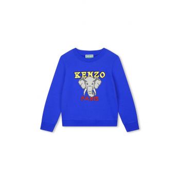 Kenzo Kids hanorac de bumbac pentru copii culoarea albastru marin, cu imprimeu