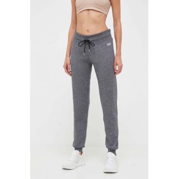 Dkny pantaloni de trening culoarea gri, neted