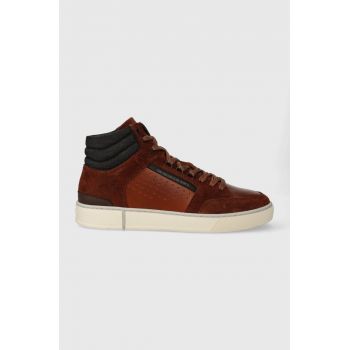 G-Star Raw sneakers din piele RAVOND II MID LEA culoarea maro, 2342005714.RBRWN