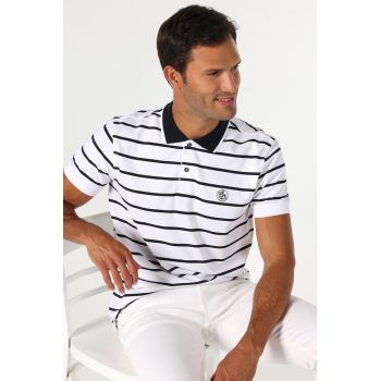 Tricou polo de bumbac cu dungi