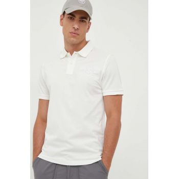 Gant polo de bumbac culoarea bej, cu imprimeu