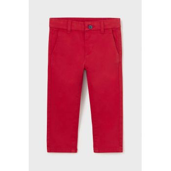 Mayoral pantaloni bebe culoarea rosu, neted de firma originali