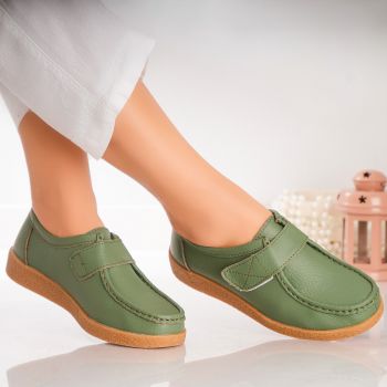 Pantofi dama casual Verzi piele naturala chloly