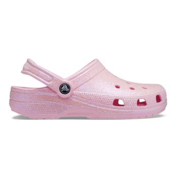 Saboți Crocs Classic Glitter Clog Roz - Flamingo