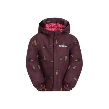 Jack Wolfskin geaca copii GLEEL 2L INS PRINT culoarea bordo