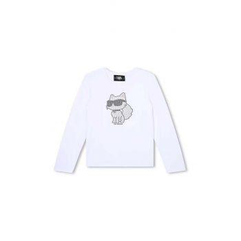 Karl Lagerfeld longsleeve copii culoarea alb