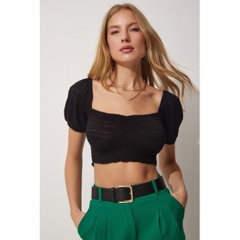 Bluza crop cu maneci scurte