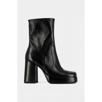 Jonak cizme de piele BEN CUIR VIEILLI femei, culoarea negru, cu toc drept, 3500036