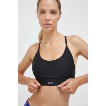 Reebok sutien sport Lux culoarea negru, neted