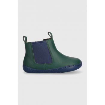 Camper cizme chelsea din piele pentru copii Peu Cami FW culoarea verde