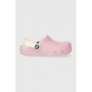 Crocs slapi copii Glow In The Dark culoarea roz