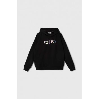 Fila bluza copii BINDLACH culoarea negru, cu glugă, cu imprimeu