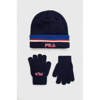 Fila caciula si manusi copii BEREA Set beanies & Gloves culoarea albastru marin