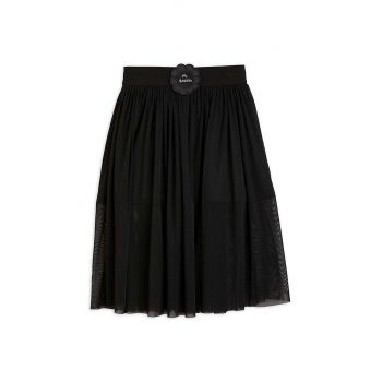 Mini Rodini fusta fete culoarea negru, midi, evazati