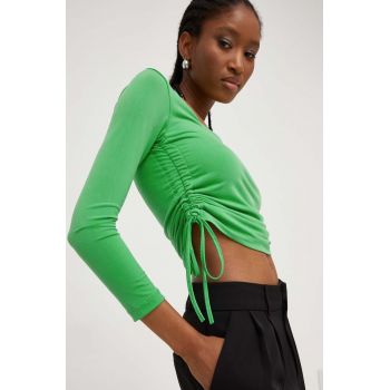 Answear Lab bluza femei, culoarea verde, neted