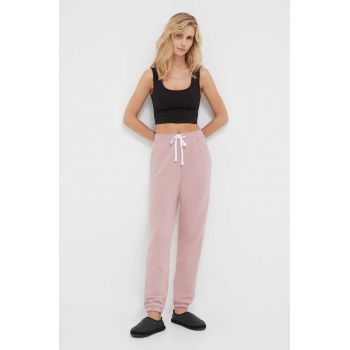 Dkny pantaloni de pijama femei, culoarea roz