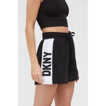 Dkny pantaloni scurti de pijama femei, culoarea negru