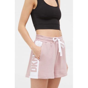 Dkny pantaloni scurti de pijama femei, culoarea roz